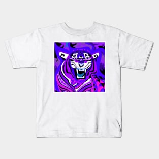 wild tiger in bengals colors of rage in zodiac chinese art ecopop Kids T-Shirt